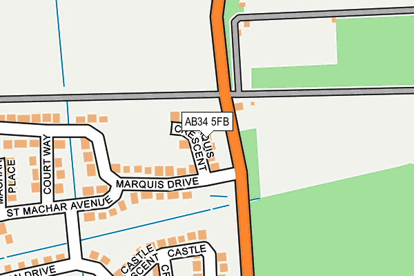 AB34 5FB map - OS OpenMap – Local (Ordnance Survey) AB34 5FB map - OS OpenMap – Local (Ordnance Survey)