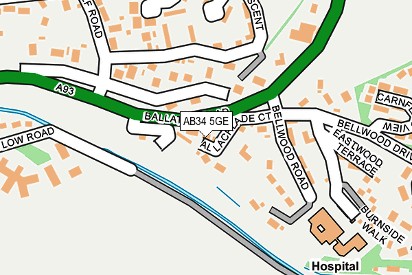 AB34 5GE map - OS OpenMap – Local (Ordnance Survey) AB34 5GE map - OS OpenMap – Local (Ordnance Survey)