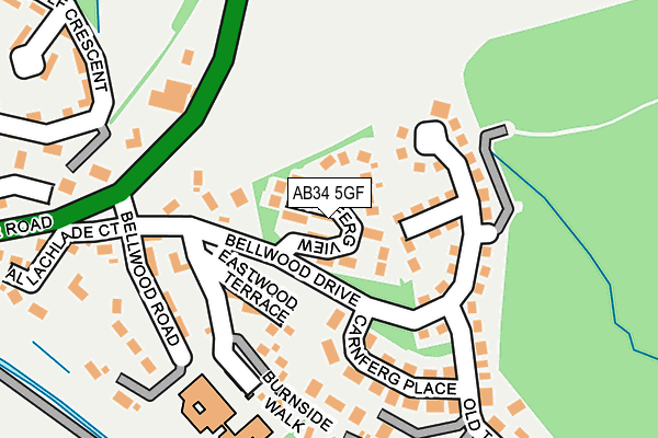 AB34 5GF map - OS OpenMap – Local (Ordnance Survey) AB34 5GF map - OS OpenMap – Local (Ordnance Survey)