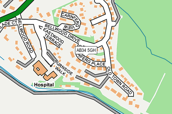 AB34 5GH map - OS OpenMap – Local (Ordnance Survey) AB34 5GH map - OS OpenMap – Local (Ordnance Survey)