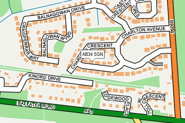 AB34 5GN map - OS OpenMap – Local (Ordnance Survey) AB34 5GN map - OS OpenMap – Local (Ordnance Survey)
