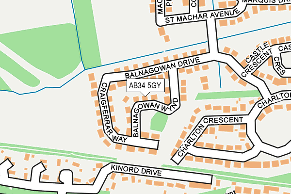 AB34 5GY map - OS OpenMap – Local (Ordnance Survey)