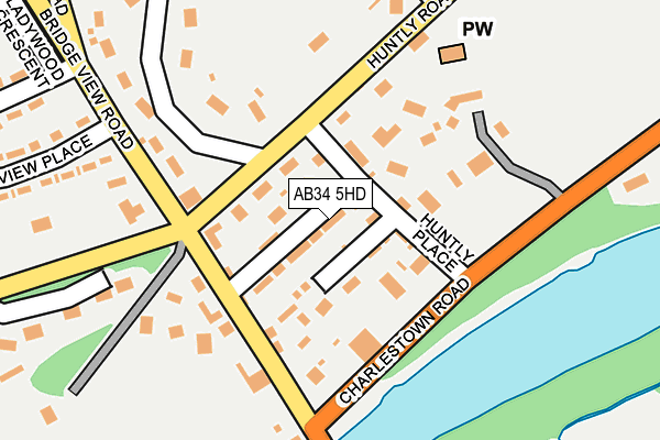AB34 5HD map - OS OpenMap – Local (Ordnance Survey) AB34 5HD map - OS OpenMap – Local (Ordnance Survey)