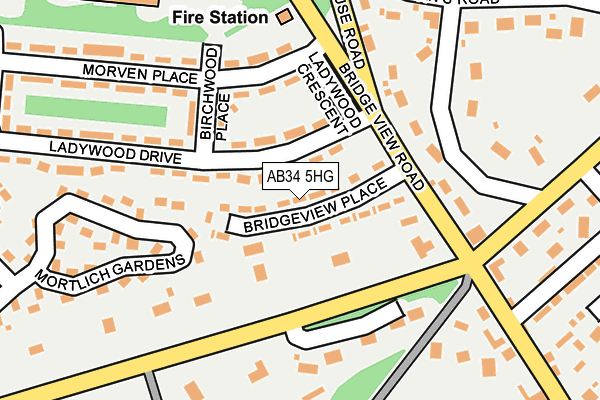 AB34 5HG map - OS OpenMap – Local (Ordnance Survey) AB34 5HG map - OS OpenMap – Local (Ordnance Survey)