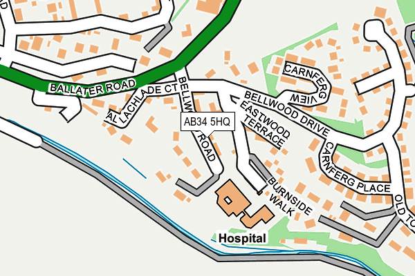 AB34 5HQ map - OS OpenMap – Local (Ordnance Survey) AB34 5HQ map - OS OpenMap – Local (Ordnance Survey)