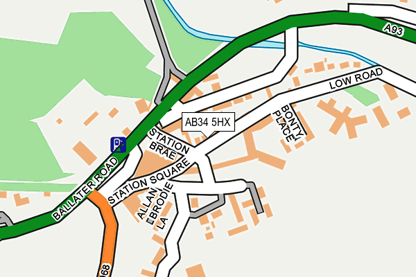 AB34 5HX map - OS OpenMap – Local (Ordnance Survey)