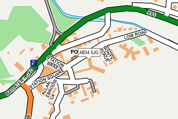 AB34 5JG map - OS OpenMap – Local (Ordnance Survey) AB34 5JG map - OS OpenMap – Local (Ordnance Survey)