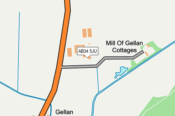 AB34 5JU map - OS OpenMap – Local (Ordnance Survey) AB34 5JU map - OS OpenMap – Local (Ordnance Survey)