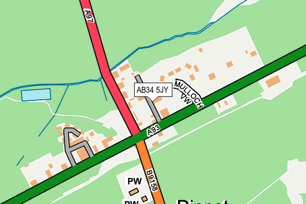 AB34 5JY map - OS OpenMap – Local (Ordnance Survey) AB34 5JY map - OS OpenMap – Local (Ordnance Survey)