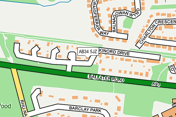 AB34 5JZ map - OS OpenMap – Local (Ordnance Survey) AB34 5JZ map - OS OpenMap – Local (Ordnance Survey)
