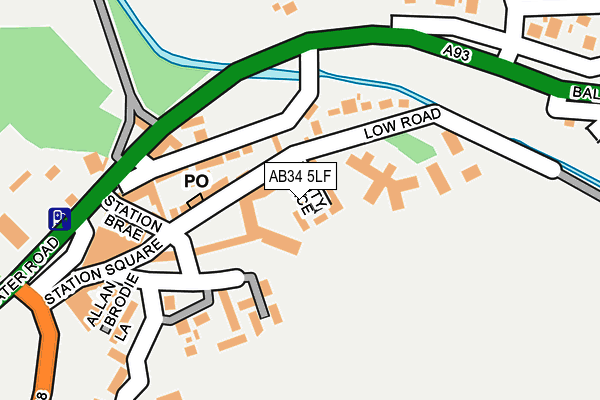 AB34 5LF map - OS OpenMap – Local (Ordnance Survey) AB34 5LF map - OS OpenMap – Local (Ordnance Survey)
