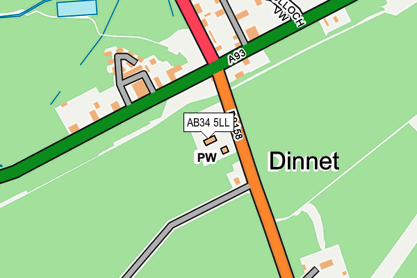 AB34 5LL map - OS OpenMap – Local (Ordnance Survey) AB34 5LL map - OS OpenMap – Local (Ordnance Survey)