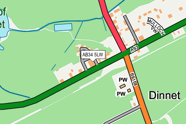 AB34 5LW map - OS OpenMap – Local (Ordnance Survey) AB34 5LW map - OS OpenMap – Local (Ordnance Survey)