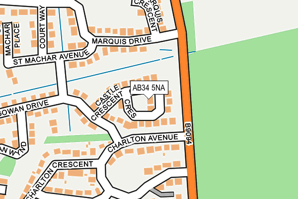 AB34 5NA map - OS OpenMap – Local (Ordnance Survey) AB34 5NA map - OS OpenMap – Local (Ordnance Survey)