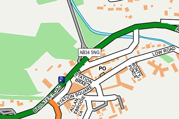 AB34 5NG map - OS OpenMap – Local (Ordnance Survey) AB34 5NG map - OS OpenMap – Local (Ordnance Survey)