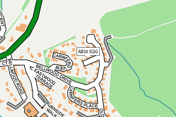 AB34 5QG map - OS OpenMap – Local (Ordnance Survey) AB34 5QG map - OS OpenMap – Local (Ordnance Survey)