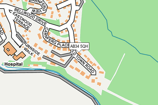 AB34 5QH map - OS OpenMap – Local (Ordnance Survey) AB34 5QH map - OS OpenMap – Local (Ordnance Survey)
