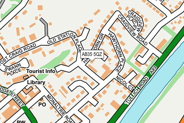 AB35 5QZ map - OS OpenMap – Local (Ordnance Survey) AB35 5QZ map - OS OpenMap – Local (Ordnance Survey)