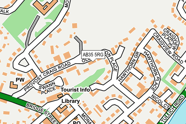 AB35 5RG map - OS OpenMap – Local (Ordnance Survey) AB35 5RG map - OS OpenMap – Local (Ordnance Survey)