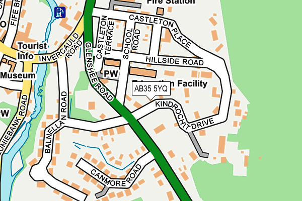 AB35 5YQ map - OS OpenMap – Local (Ordnance Survey) AB35 5YQ map - OS OpenMap – Local (Ordnance Survey)