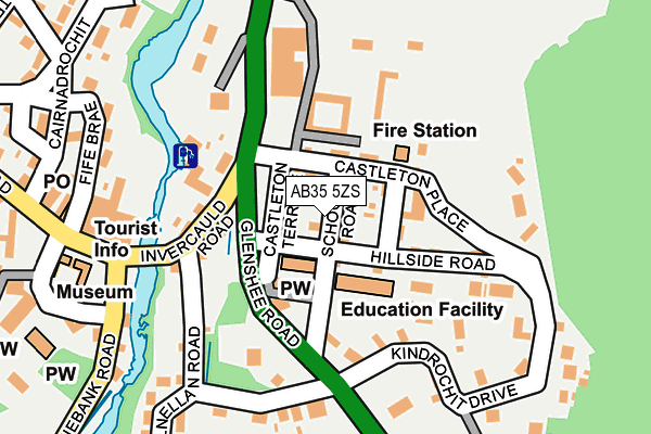 AB35 5ZS map - OS OpenMap – Local (Ordnance Survey) AB35 5ZS map - OS OpenMap – Local (Ordnance Survey)
