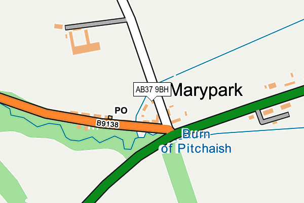 AB37 9BH map - OS OpenMap – Local (Ordnance Survey) AB37 9BH map - OS OpenMap – Local (Ordnance Survey)