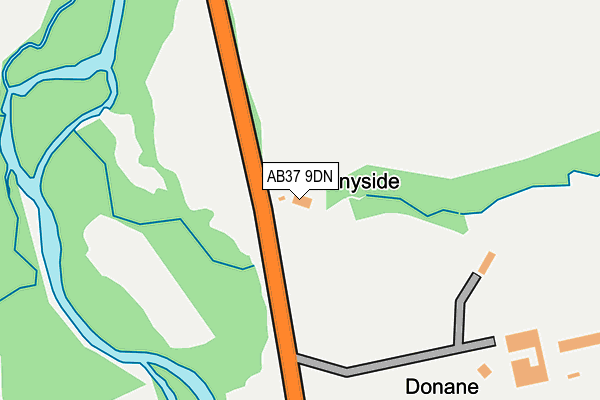 AB37 9DN map - OS OpenMap – Local (Ordnance Survey) AB37 9DN map - OS OpenMap – Local (Ordnance Survey)