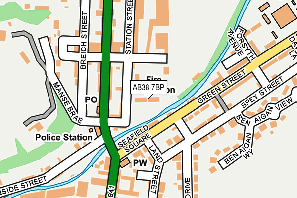 AB38 7BP map - OS OpenMap – Local (Ordnance Survey) AB38 7BP map - OS OpenMap – Local (Ordnance Survey)