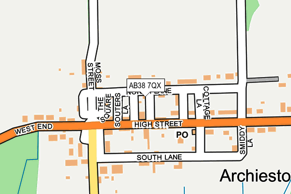 AB38 7QX map - OS OpenMap – Local (Ordnance Survey) AB38 7QX map - OS OpenMap – Local (Ordnance Survey)