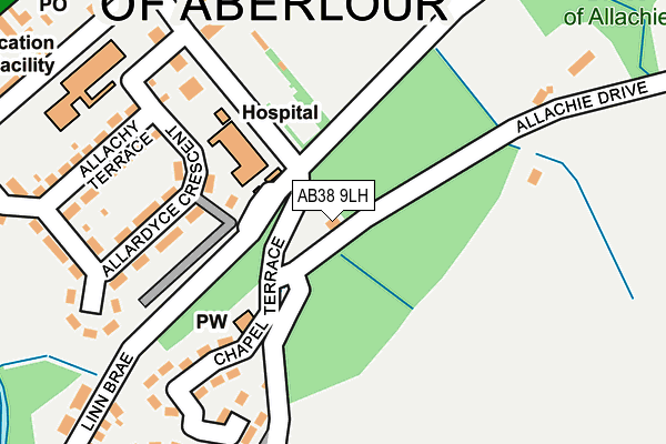 AB38 9LH map - OS OpenMap – Local (Ordnance Survey) AB38 9LH map - OS OpenMap – Local (Ordnance Survey)