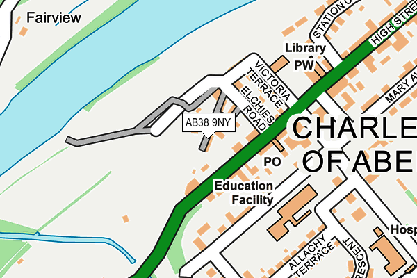 AB38 9NY map - OS OpenMap – Local (Ordnance Survey) AB38 9NY map - OS OpenMap – Local (Ordnance Survey)