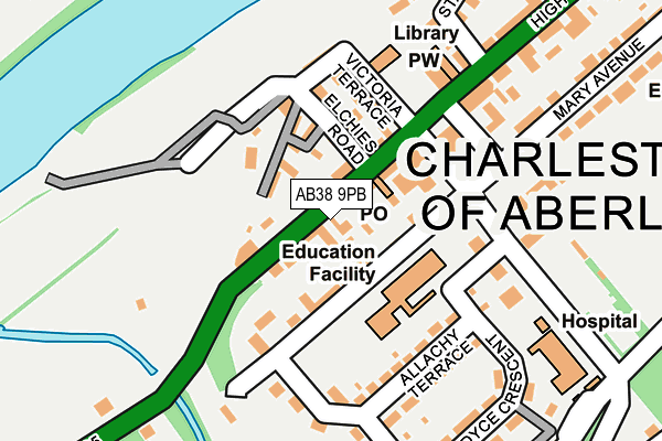 AB38 9PB map - OS OpenMap – Local (Ordnance Survey) AB38 9PB map - OS OpenMap – Local (Ordnance Survey)