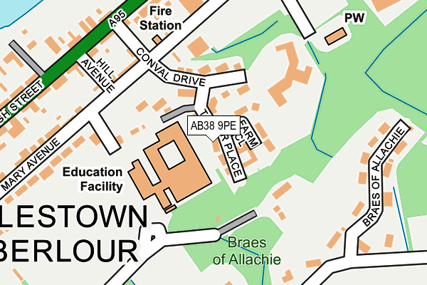 AB38 9PE map - OS OpenMap – Local (Ordnance Survey) AB38 9PE map - OS OpenMap – Local (Ordnance Survey)