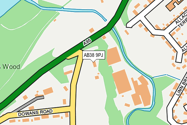 AB38 9PJ map - OS OpenMap – Local (Ordnance Survey) AB38 9PJ map - OS OpenMap – Local (Ordnance Survey)