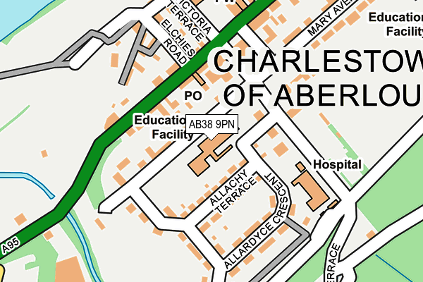AB38 9PN map - OS OpenMap – Local (Ordnance Survey) AB38 9PN map - OS OpenMap – Local (Ordnance Survey)