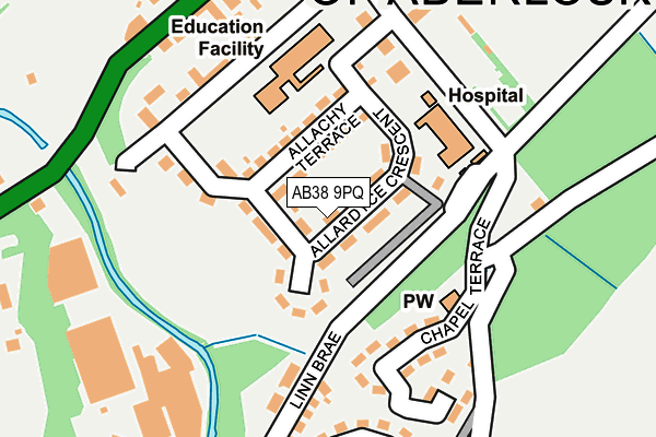 AB38 9PQ map - OS OpenMap – Local (Ordnance Survey) AB38 9PQ map - OS OpenMap – Local (Ordnance Survey)