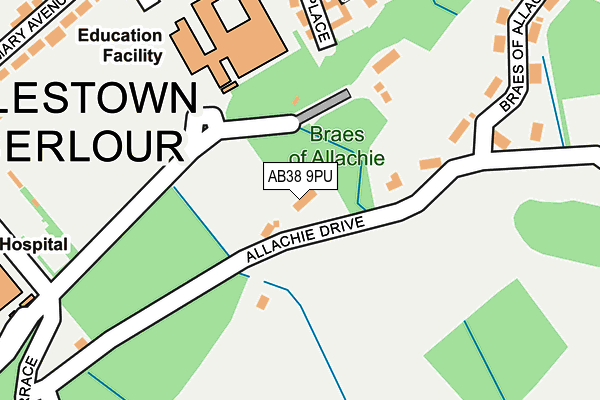 AB38 9PU map - OS OpenMap – Local (Ordnance Survey) AB38 9PU map - OS OpenMap – Local (Ordnance Survey)