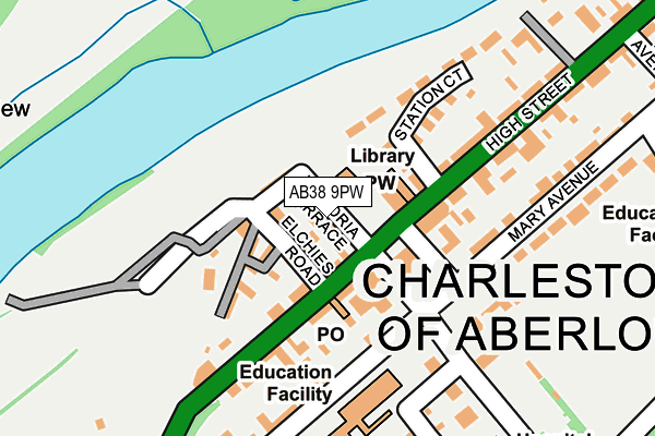 AB38 9PW map - OS OpenMap – Local (Ordnance Survey) AB38 9PW map - OS OpenMap – Local (Ordnance Survey)