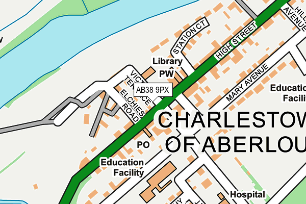 AB38 9PX map - OS OpenMap – Local (Ordnance Survey) AB38 9PX map - OS OpenMap – Local (Ordnance Survey)