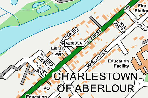 AB38 9QA map - OS OpenMap – Local (Ordnance Survey) AB38 9QA map - OS OpenMap – Local (Ordnance Survey)