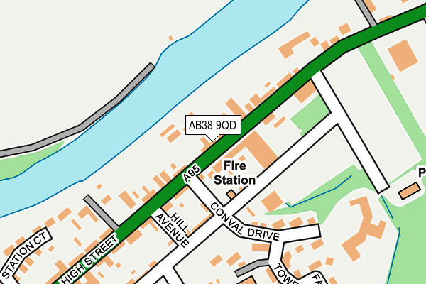 AB38 9QD map - OS OpenMap – Local (Ordnance Survey) AB38 9QD map - OS OpenMap – Local (Ordnance Survey)