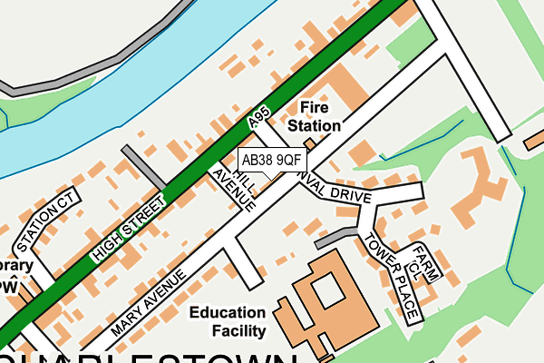 AB38 9QF map - OS OpenMap – Local (Ordnance Survey) AB38 9QF map - OS OpenMap – Local (Ordnance Survey)