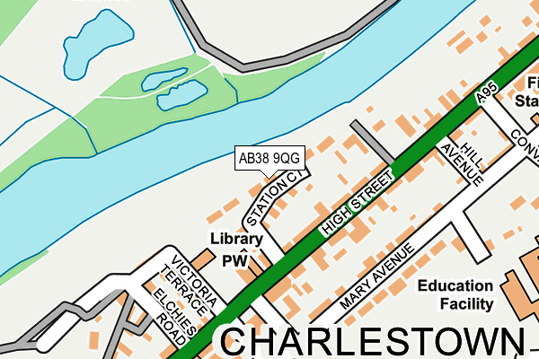 AB38 9QG map - OS OpenMap – Local (Ordnance Survey) AB38 9QG map - OS OpenMap – Local (Ordnance Survey)