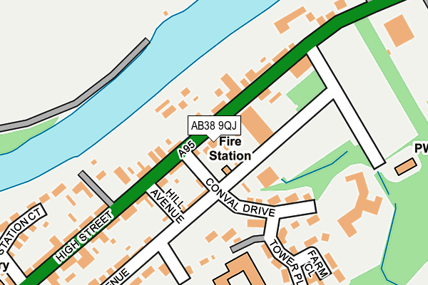 AB38 9QJ map - OS OpenMap – Local (Ordnance Survey) AB38 9QJ map - OS OpenMap – Local (Ordnance Survey)