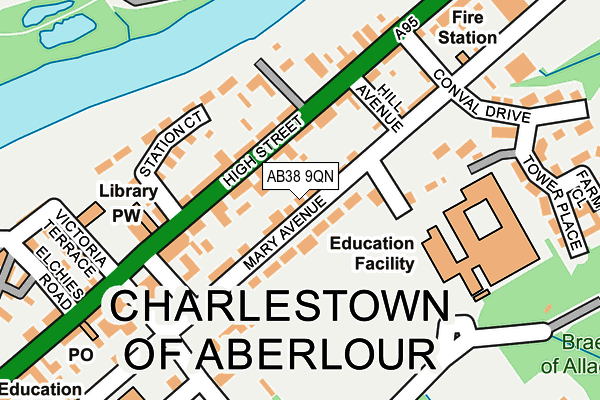 AB38 9QN map - OS OpenMap – Local (Ordnance Survey) AB38 9QN map - OS OpenMap – Local (Ordnance Survey)
