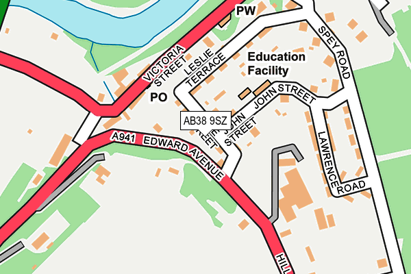 AB38 9SZ map - OS OpenMap – Local (Ordnance Survey) AB38 9SZ map - OS OpenMap – Local (Ordnance Survey)