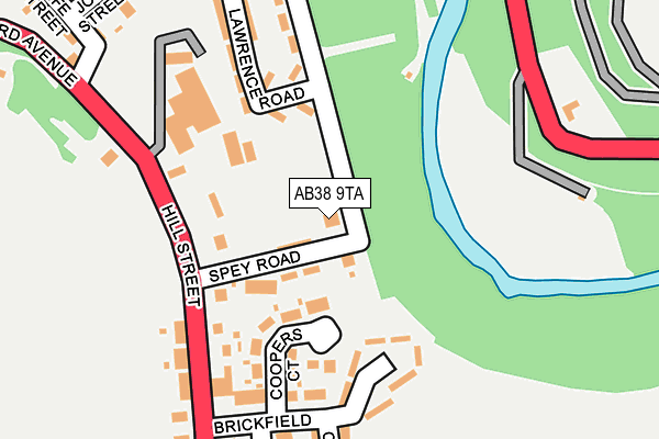 AB38 9TA map - OS OpenMap – Local (Ordnance Survey) AB38 9TA map - OS OpenMap – Local (Ordnance Survey)