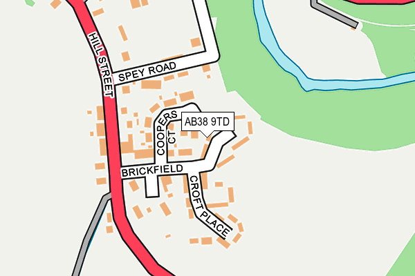 AB38 9TD map - OS OpenMap – Local (Ordnance Survey) AB38 9TD map - OS OpenMap – Local (Ordnance Survey)