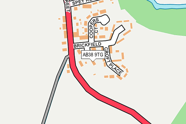 AB38 9TG map - OS OpenMap – Local (Ordnance Survey) AB38 9TG map - OS OpenMap – Local (Ordnance Survey)