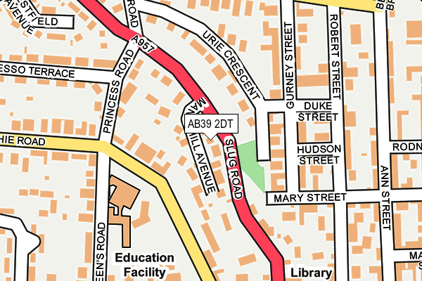 AB39 2DT map - OS OpenMap – Local (Ordnance Survey)